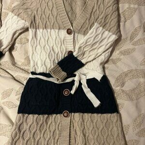 POL Cable Knit Cardigan - Cream, White, Black